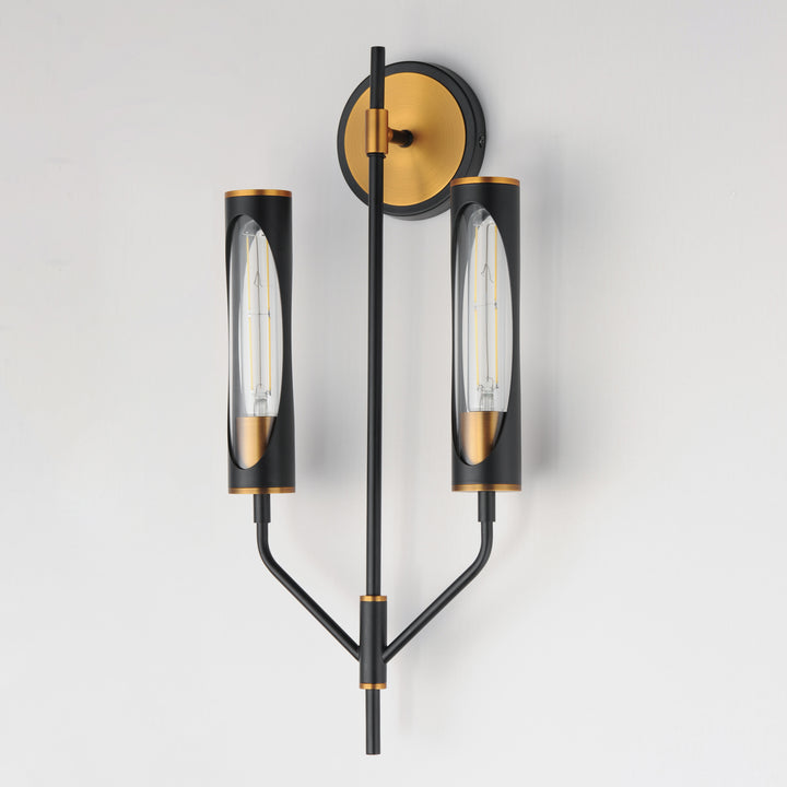 Regent 2-Light Wall Sconce Black / Antique Brass alternate view