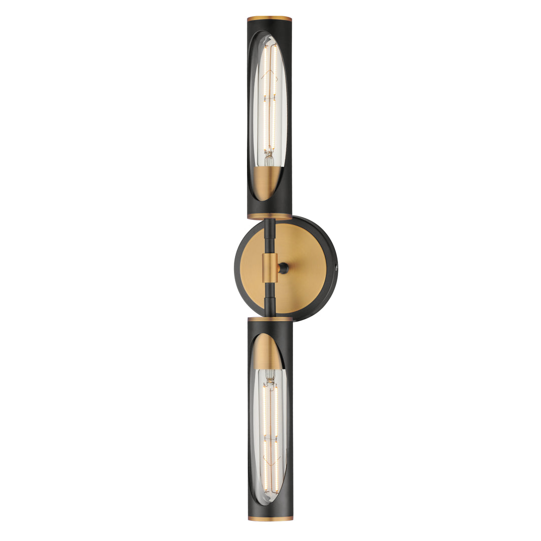 Regent 2-Light Bath Vanity Black / Antique Brass