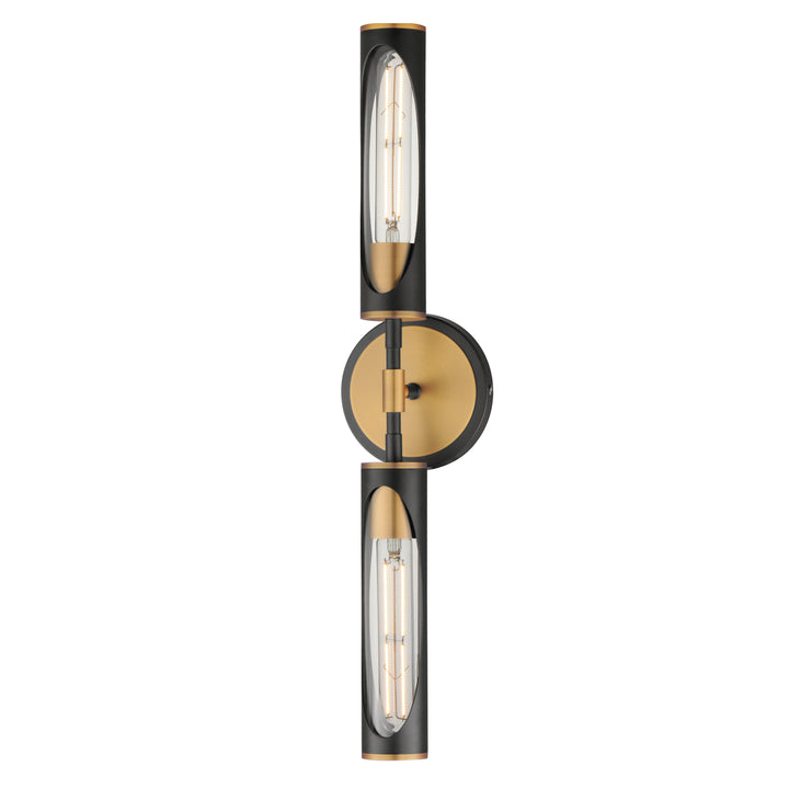 Regent 2-Light Bath Vanity Black / Antique Brass