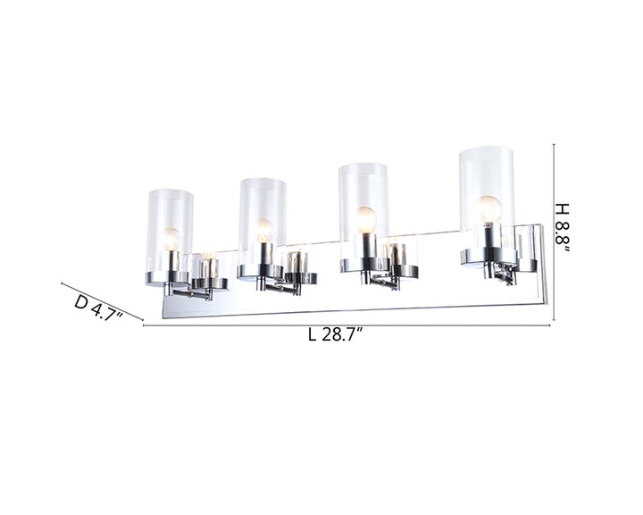 Chrome Glass Vanity Light (ZP120) by Bethel - view 4