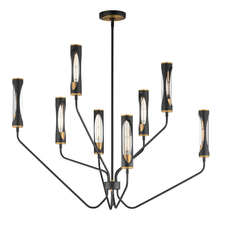 Regent 8-Light Chandelier Black / Antique Brass