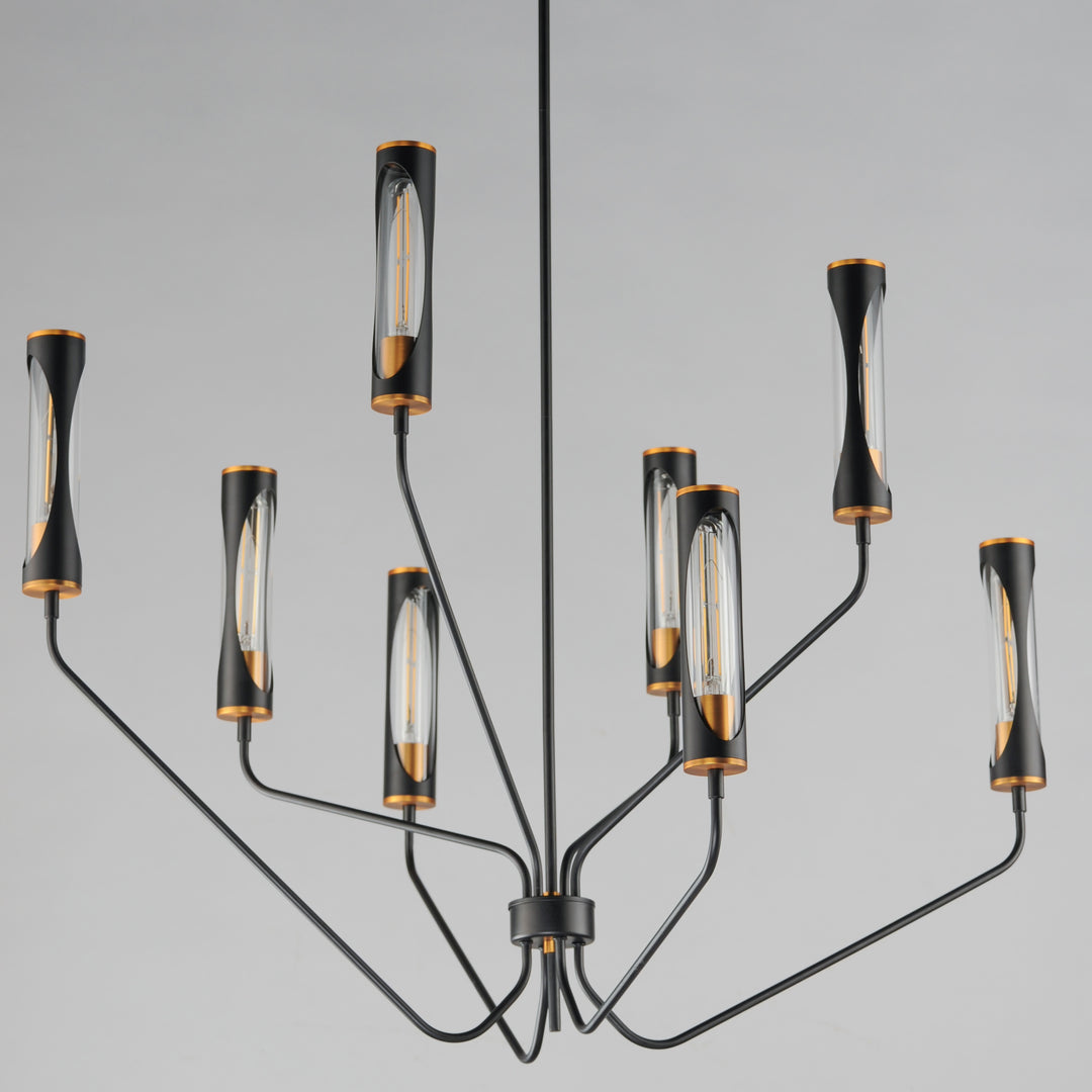 Regent 8-Light Chandelier Black / Antique Brass alternate view