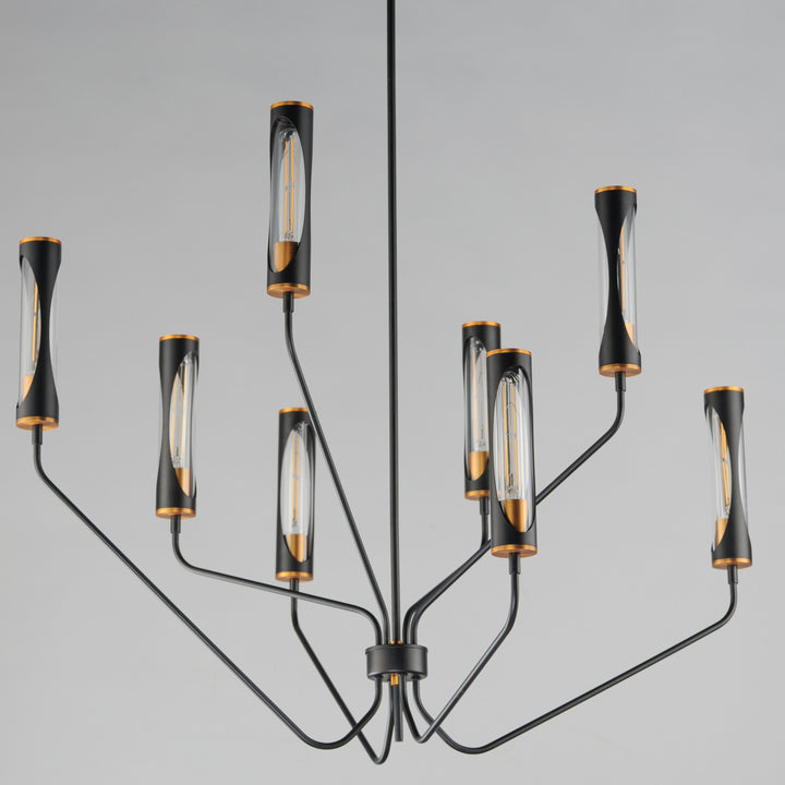 Regent 8-Light Chandelier Black / Antique Brass alternate view