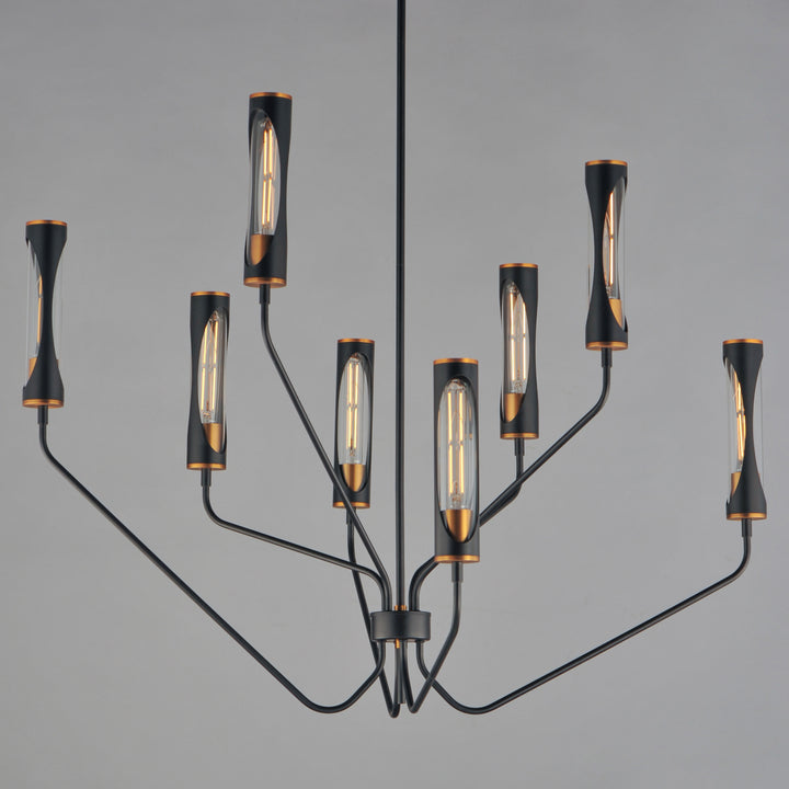 Regent 8-Light Chandelier Black / Antique Brass alternate view