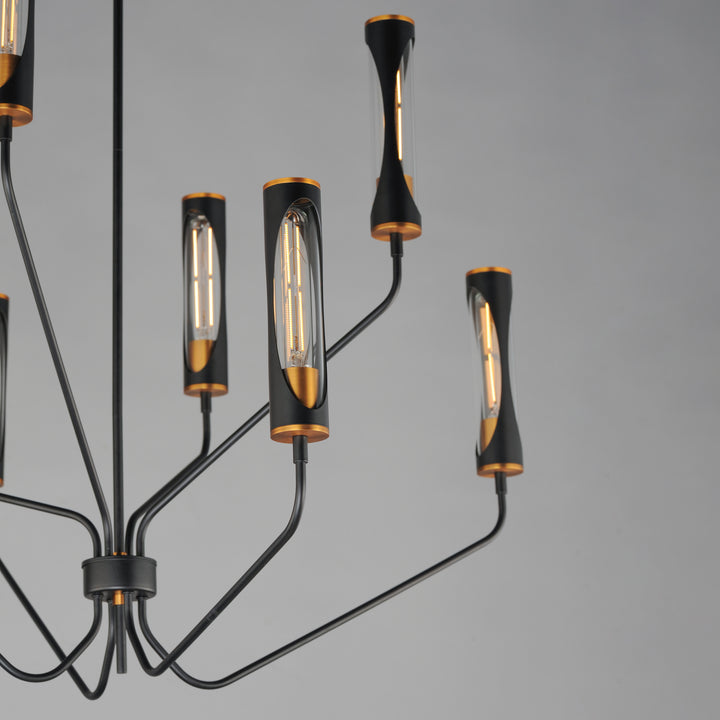 Regent 8-Light Chandelier Black / Antique Brass alternate view
