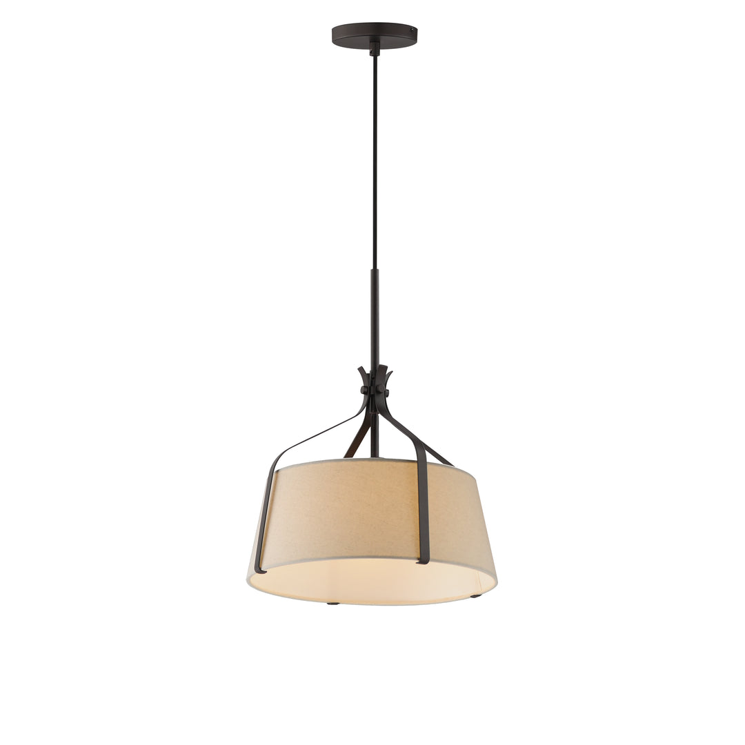 Bandera 14" 1-Light Pendant Oatmeal / Dark Bronze