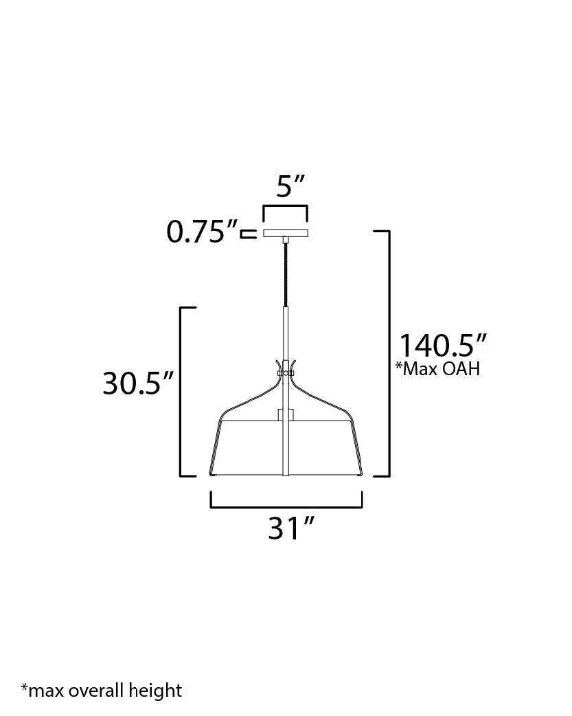 Bandera Pendant dimensions diagram