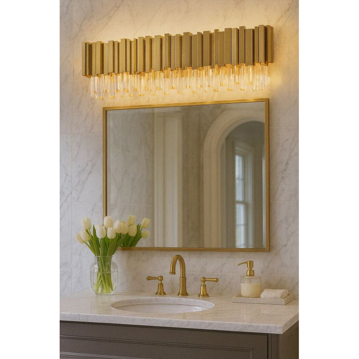 Gold Stainless Steel Vanity Light by Bethel - view 4
