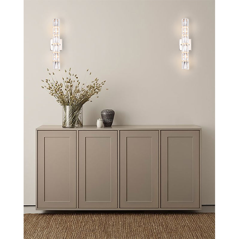 Clear Crystal Cylinder Wall Sconce with Chrome Hardware (MBC11031450) by Bethel - view 11