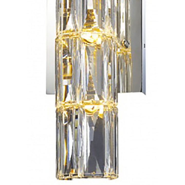 Clear Crystal Cylinder Wall Sconce with Chrome Hardware by Bethel - view 2