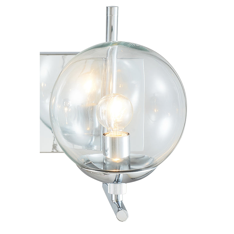 Chrome Frame with Clear Glass Globe Shades Wall Sconce by Bethel - view 5