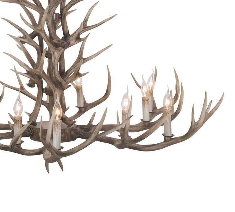 Three Tier Polyresin Antler Chandelier with Candle Light by Bethel - view 2