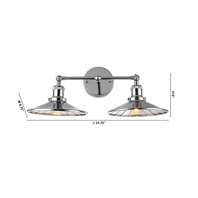 Metal Frame Wall Light with Mirror Interior &amp; Hardware