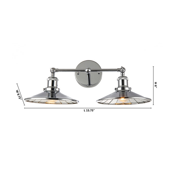 Metal Frame Wall Light with Mirror Interior &amp; Hardware