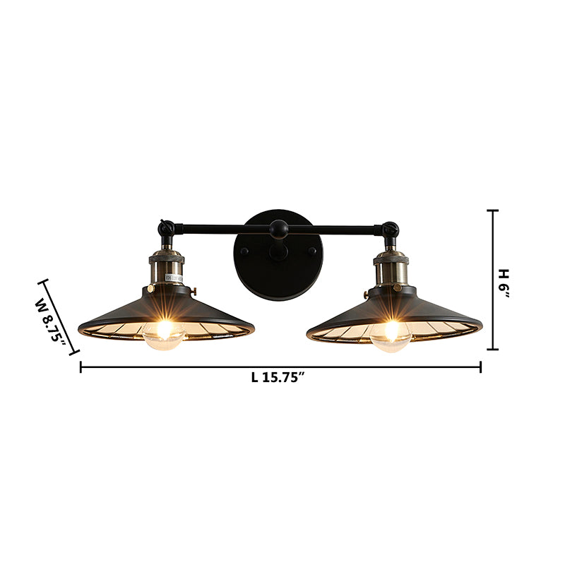 Metal Frame Wall Light with Mirror Interior &amp; Hardware