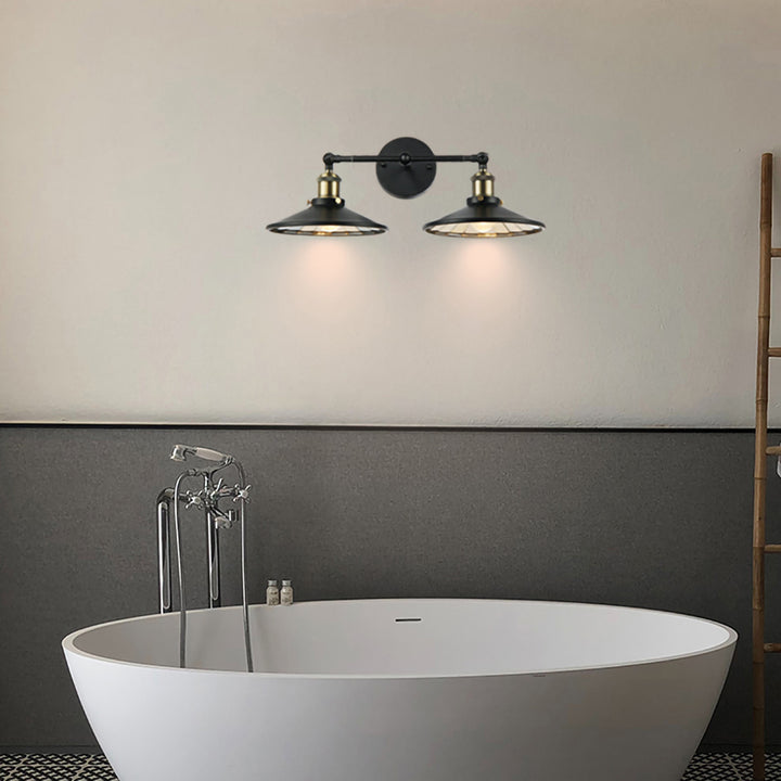 Metal Frame Wall Light with Mirror Interior &amp; Hardware