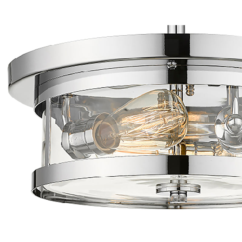 Round Semi Flush Mount with Clear Glass Shade by Bethel - view 9