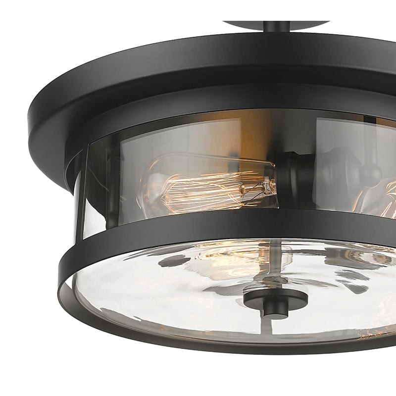 Round Semi Flush Mount with Clear Glass Shade by Bethel - view 2