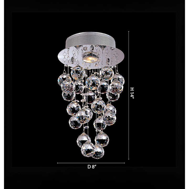 Flushed Light with Clear Hanging Crystals and Chrome Hardware by Bethel - view 2