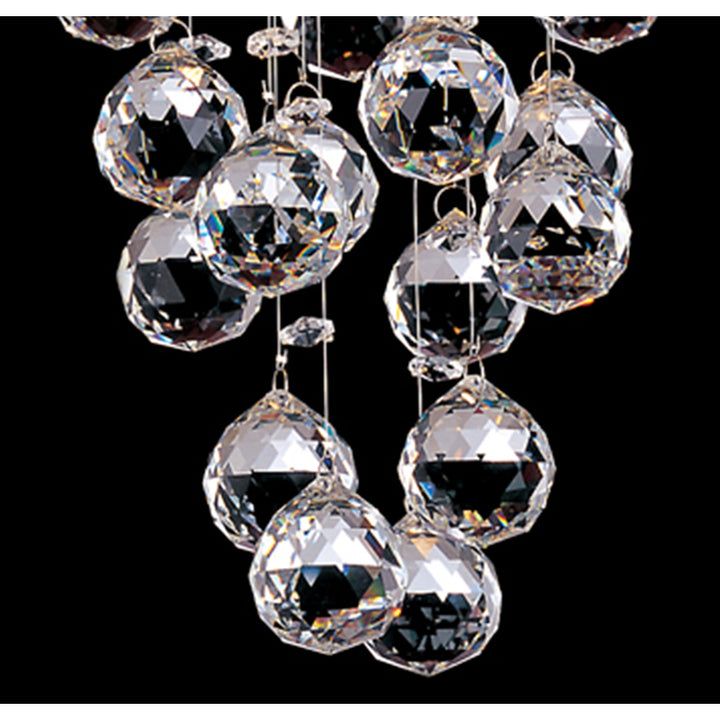 Flushed Light with Clear Hanging Crystals and Chrome Hardware by Bethel - view 3