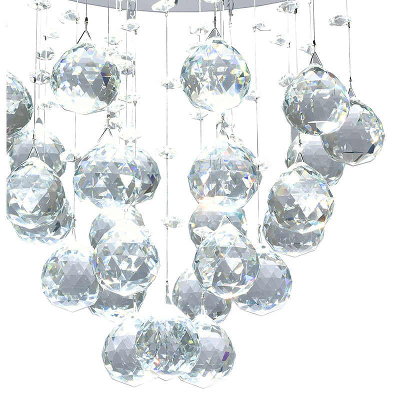 Clear Crystal Semi Flush Mount with Hardware Adjustable in Height: No