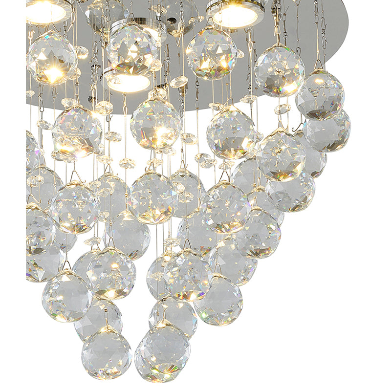 Clear Crystal Semi Flush Mount with Hardware Adjustable in Height: No