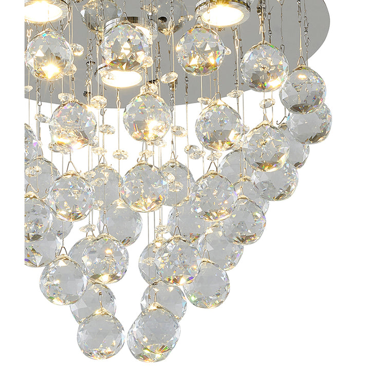 Clear Crystal Semi Flush Mount with Hardware Adjustable in Height: No