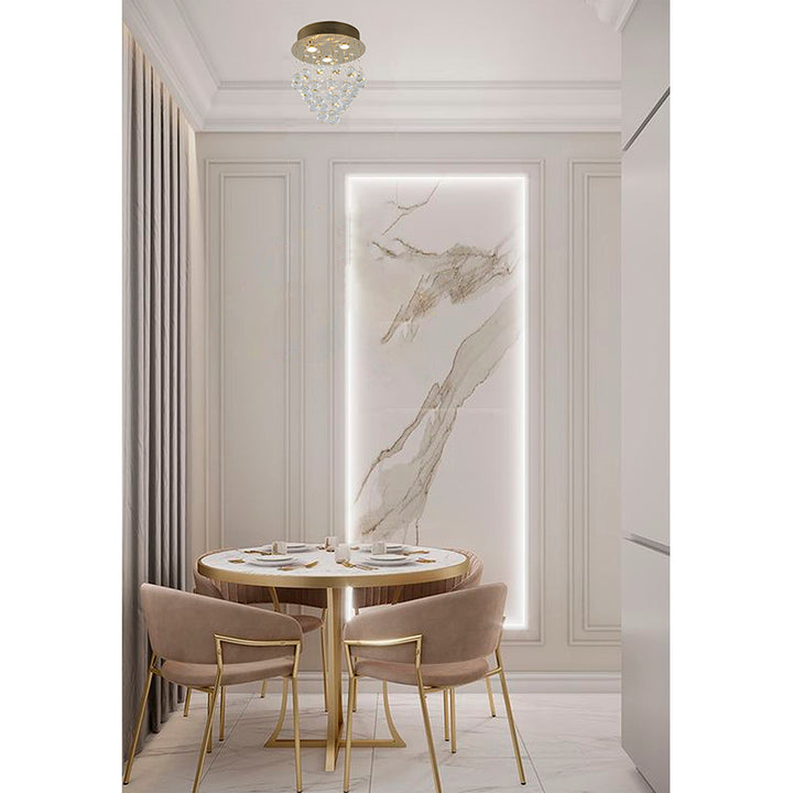 Clear Crystal Semi Flush Mount with Hardware Adjustable in Height: No