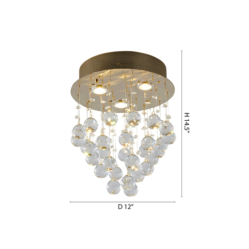Clear Crystal Semi Flush Mount with Hardware Adjustable in Height: No