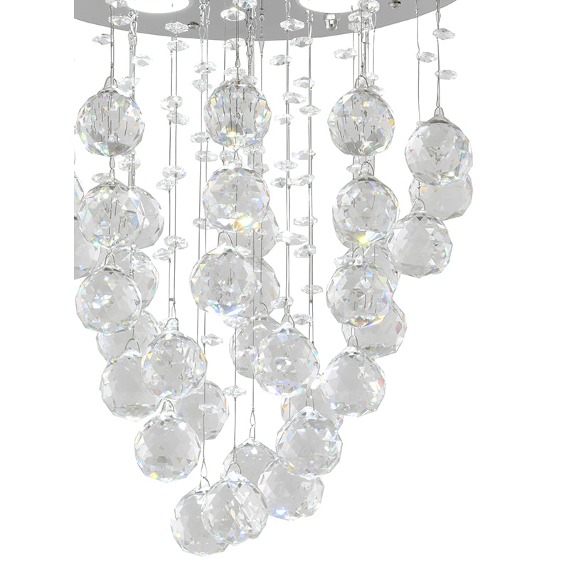 Clear Crystal Semi Flush Mount with Hardware Adjustable in Height: No