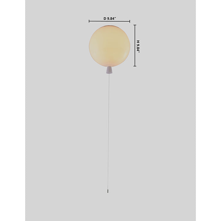 White Acrylic Flush Mount Balloon Light String Is for Decoration Only by Bethel - view 3
