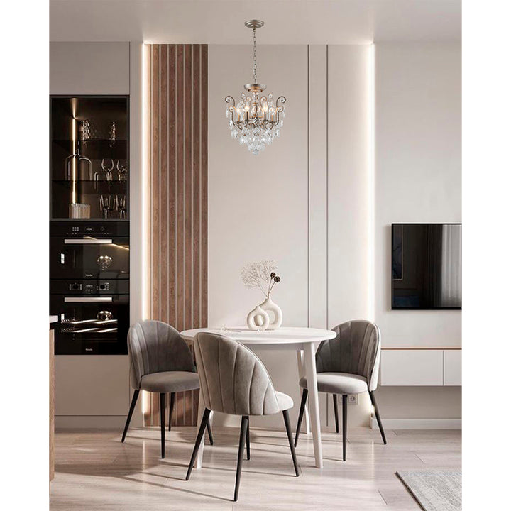 Frame Chandelier with Clear Hanging Crystals (BET61) by Bethel - view 19