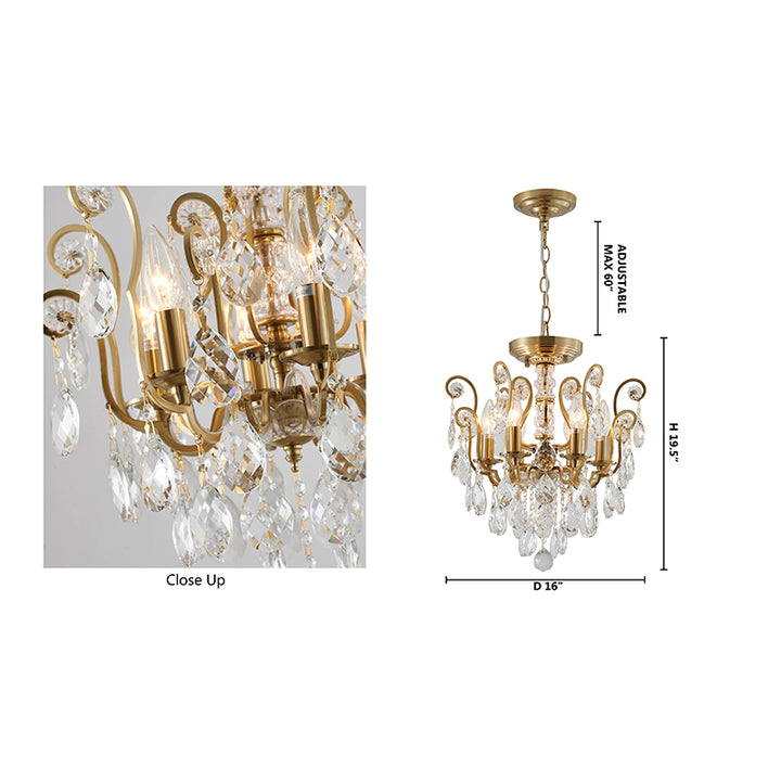 Frame Chandelier with Clear Hanging Crystals (BET61) by Bethel - view 7