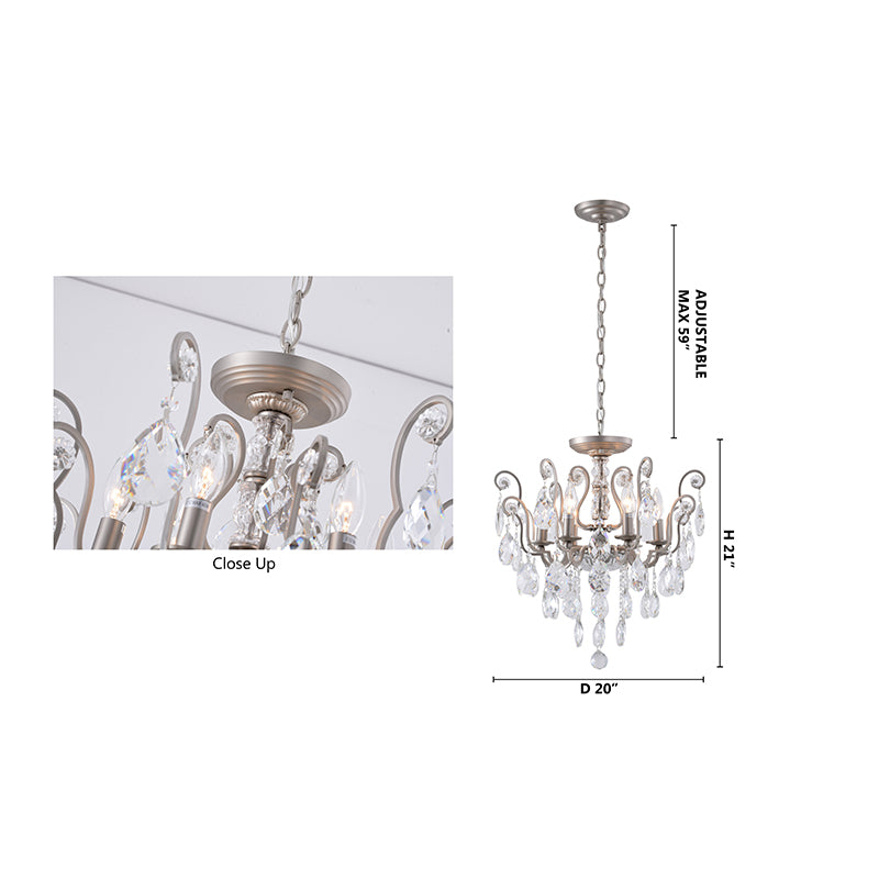 Frame Chandelier with Clear Hanging Crystals (BET61) by Bethel - view 42
