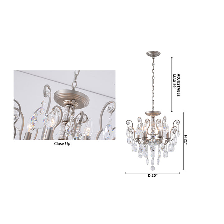 Frame Chandelier with Clear Hanging Crystals (BET61) by Bethel - view 42