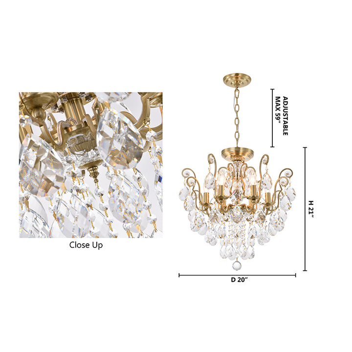 Frame Chandelier with Clear Hanging Crystals (BET61) by Bethel - view 28