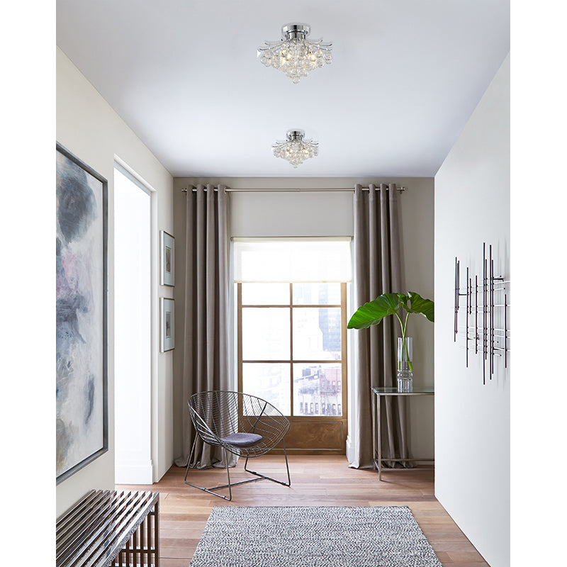 Frame Semi Flush Mount with Clear Hanging Crystals by Bethel - view 23