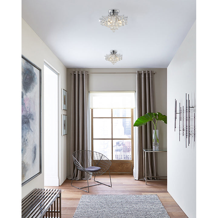 Frame Semi Flush Mount with Clear Hanging Crystals by Bethel - view 23