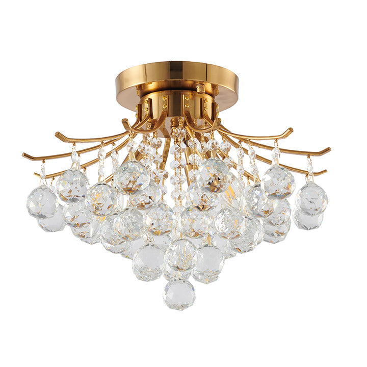 Frame Semi Flush Mount with Clear Hanging Crystals by Bethel - view 28