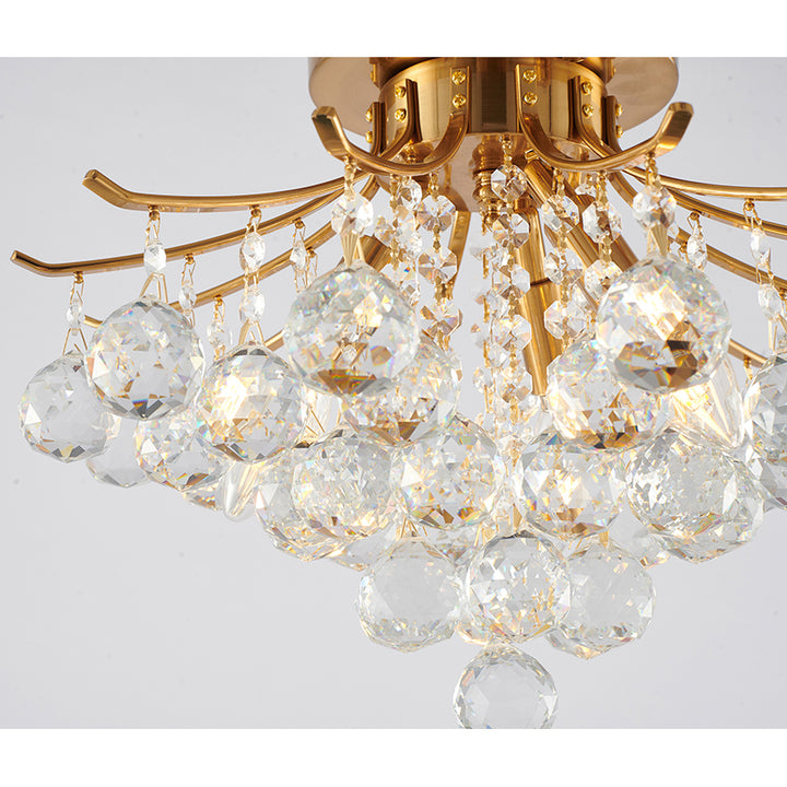 Frame Semi Flush Mount with Clear Hanging Crystals by Bethel - view 29