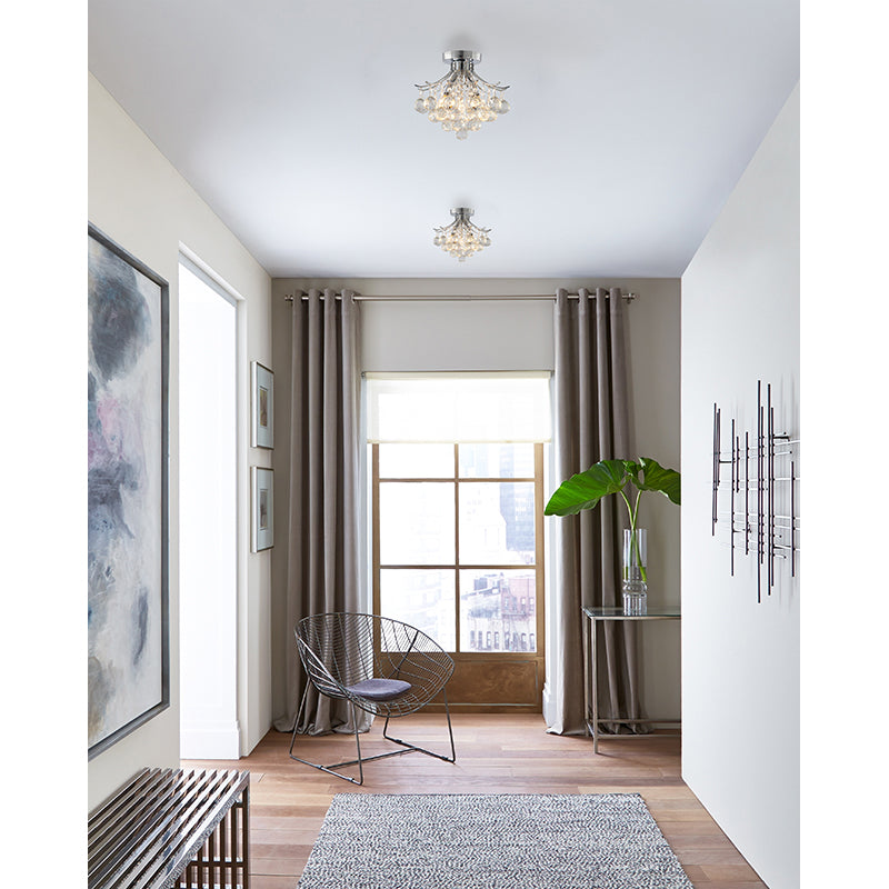 Frame Semi Flush Mount with Clear Hanging Crystals by Bethel - view 10