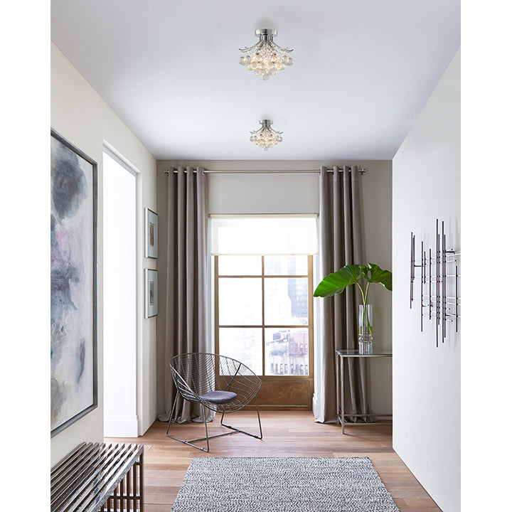 Frame Semi Flush Mount with Clear Hanging Crystals by Bethel - view 10