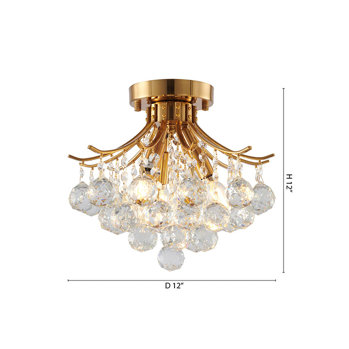 Frame Semi Flush Mount with Clear Hanging Crystals by Bethel - view 16