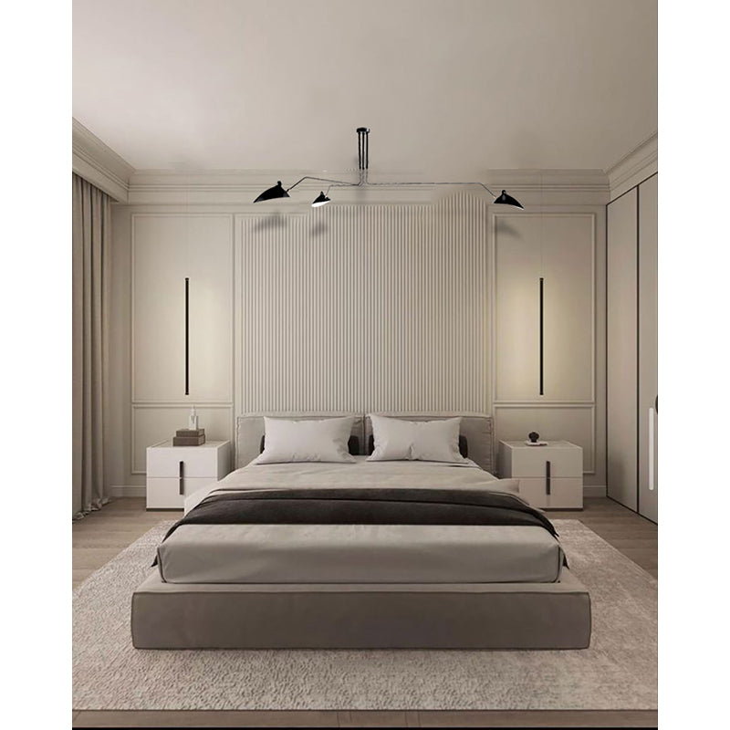 Steel Three Arm Ceiling Fixture with Aluminium Shades &amp; Hardware