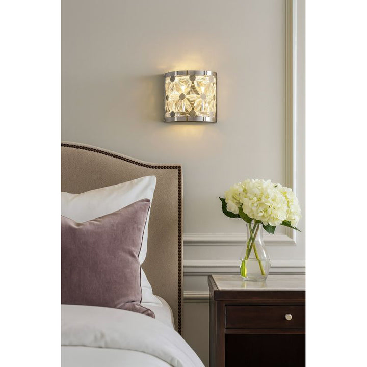 Frame Wall Sconce with Clear Crystal Star Shaped Detailing by Bethel - view 7