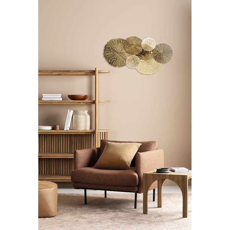 Copper Metal Wall Sconce with Round Leaf Petals by Bethel - view 2