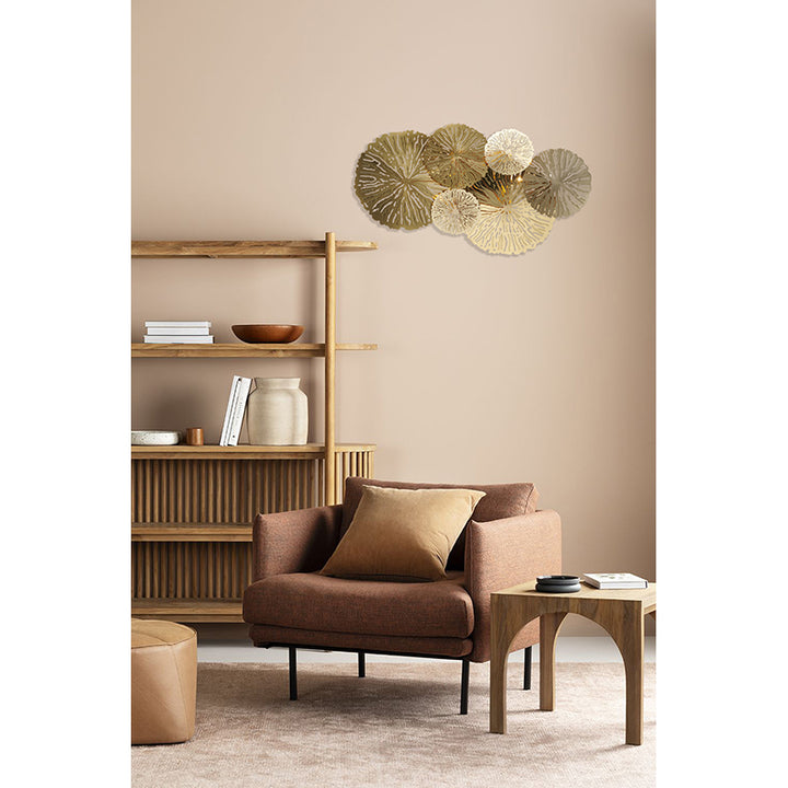 Copper Metal Wall Sconce with Round Leaf Petals by Bethel - view 2