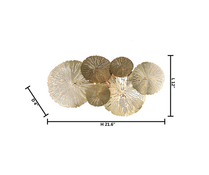 Copper Metal Wall Sconce with Round Leaf Petals by Bethel - view 4