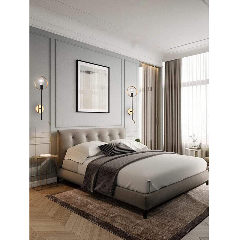 Black & Brushed Brass Arm Wall Sconce by Bethel - view 2