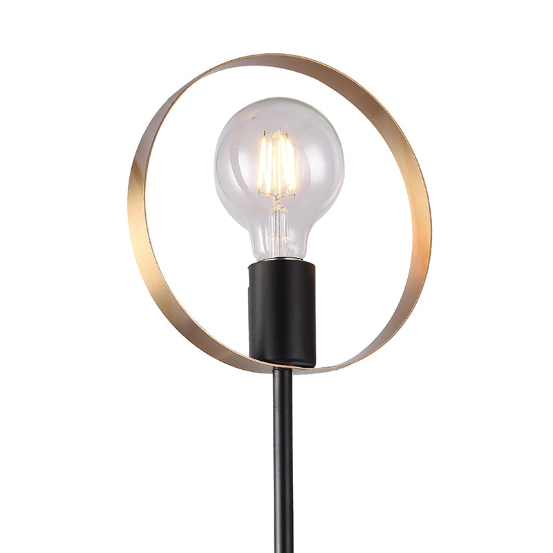 Black &amp; Brushed Brass Arm Wall Sconce